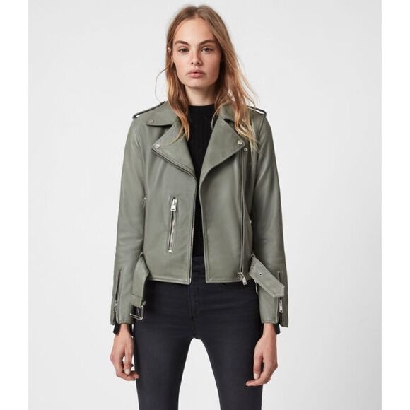 AllSaints BALFERN LEATHER BIKER JACKET - Picture 4 of 14